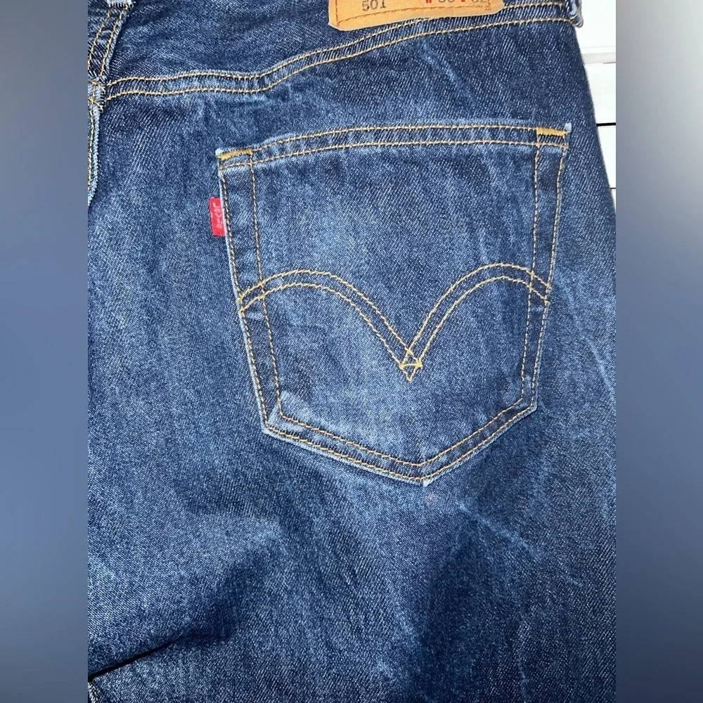 Levi's Original 501 Straight Leg Button Fly Jeans - Dark